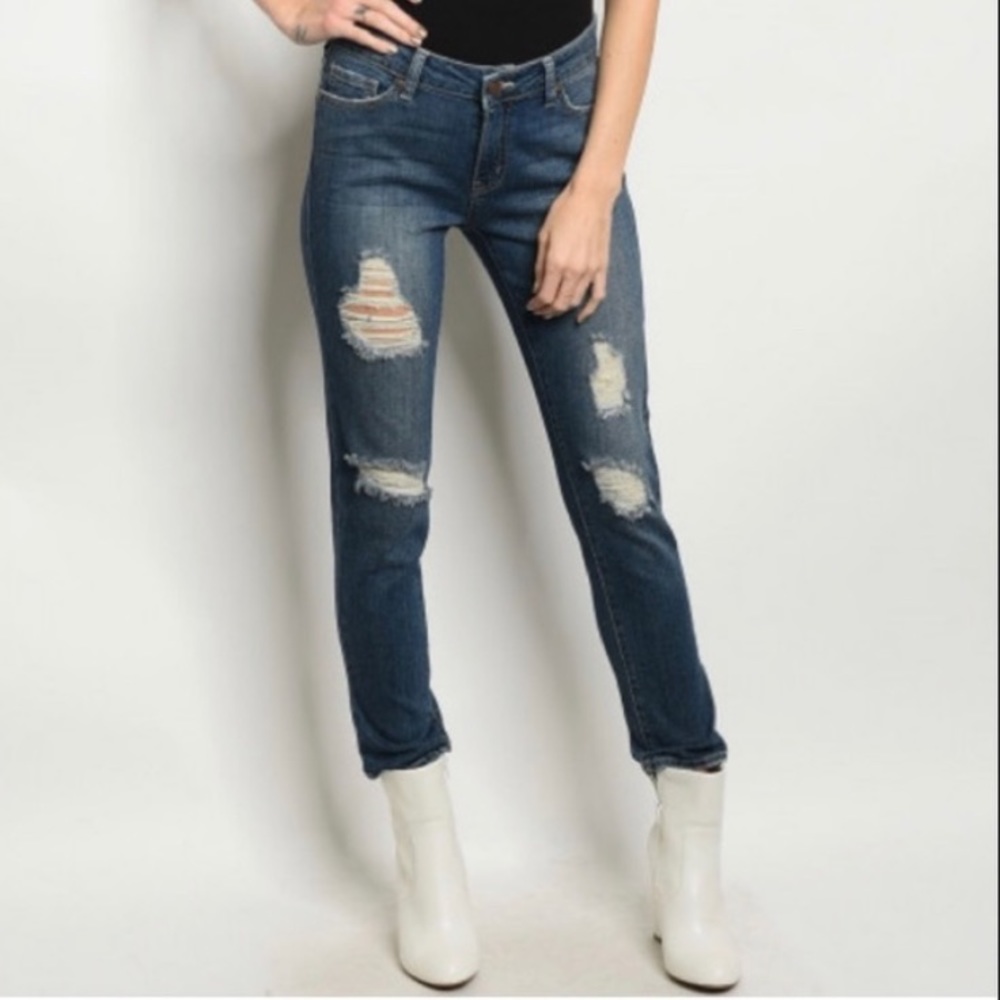 Just Black Denim💕JBD Midrise Distressed Jeans - Picture 2 of 3